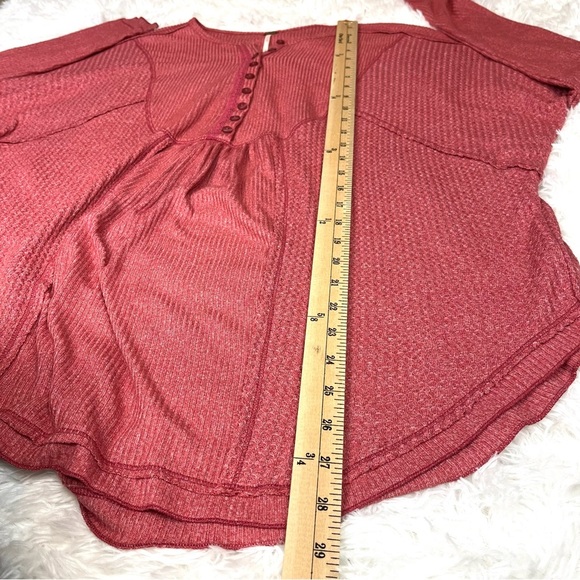 Free‎ People Henley wild rose top pink core size S - Picture 7 of 8